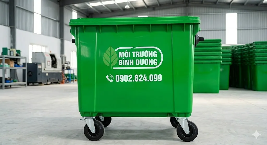 xe thu gom rac 660 lit
