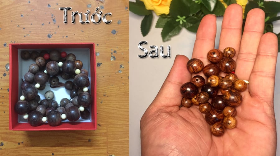 Vòng của chị khách hàng yêu trước và sau khi được cơ sở vongtaygosua.net đánh bóng lại