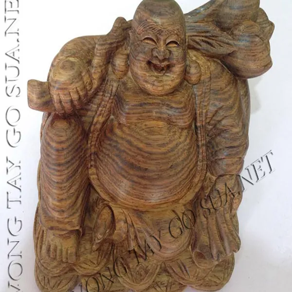 Tượng di lạc để xe oto sưa đỏ DL04