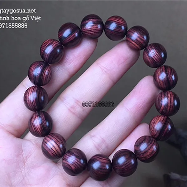 VÒNG TAY GỖ SƯA TÍM HẢI NAM 12MM X 17 HẠT HN12