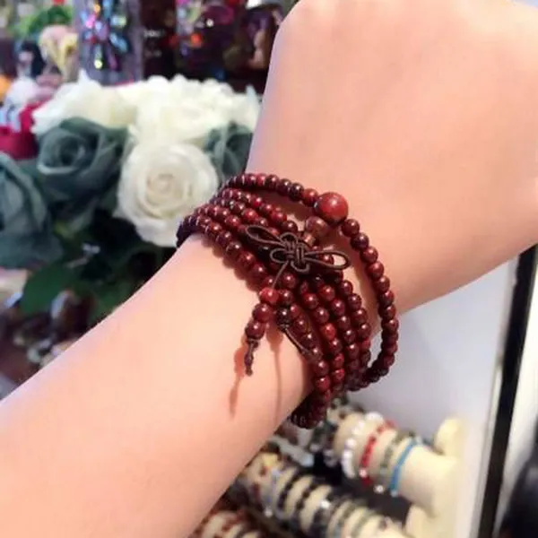 Vòng tay sưa đỏ 6mm x 108 hạt vân chọn từng hạt