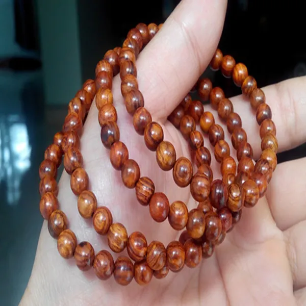 Vòng tay sưa đỏ 6mm x 27 hạt vân chọn từng hạt