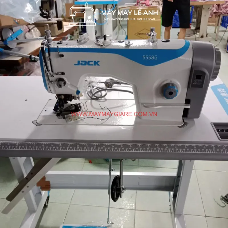 Máy 1 Kim JACK JK-5558G-WT Xén Liền Trục Đầu Máy Dầu Khô Có Cử Bọc Viền