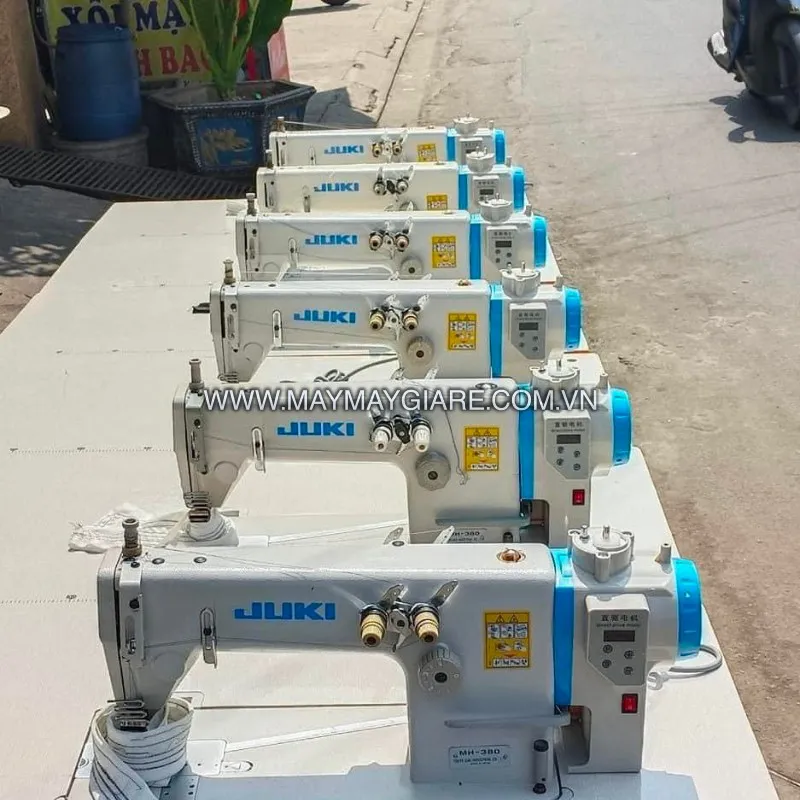 Máy May 2 Kim Móc Xích Liền Trục Juki Chạy Viền Cổ Áo MH-380