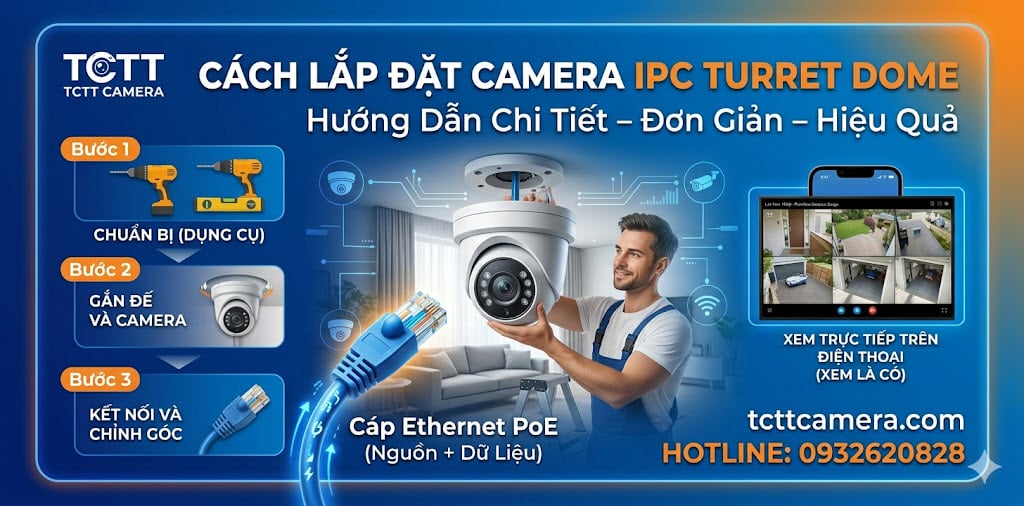 Cách Lắp Đặt Camera IPC Turret Dome