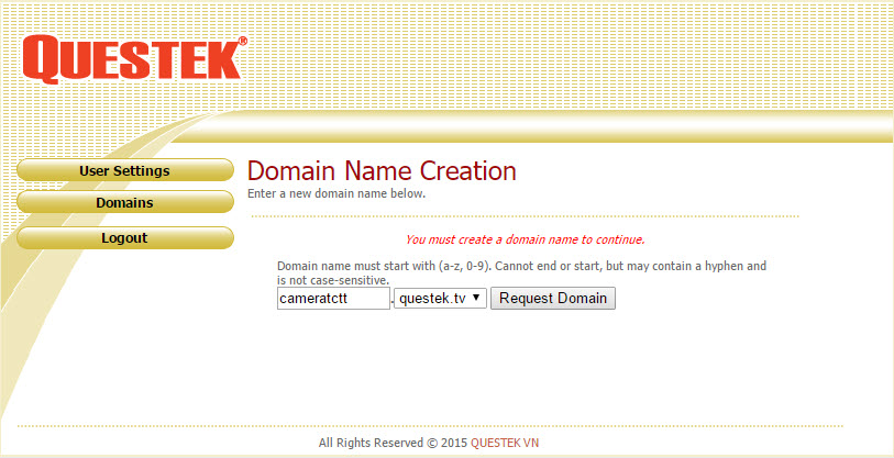 Hướng dẫn cài đặt tên miền miễn phí trên đầu ghi Questek