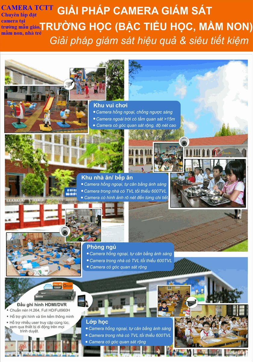 Lắp đặt camera tại trường mầm non, mẫu giáo, mầm non