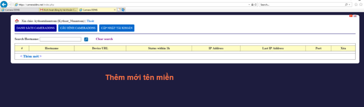 Tạo tên miền CAMERADDNS 2.0 Cho đầu ghi hình HIKVISION và camera IP Hikvision