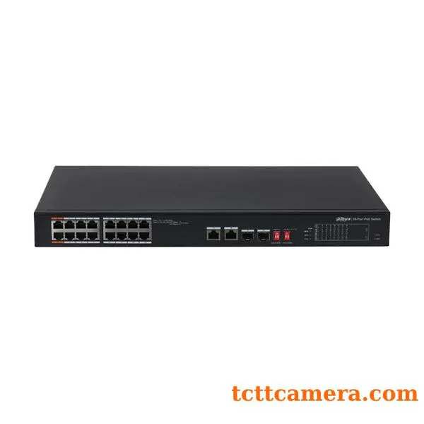 Switch PoE 16 port Dahua DH-PFS3218-16ET-135