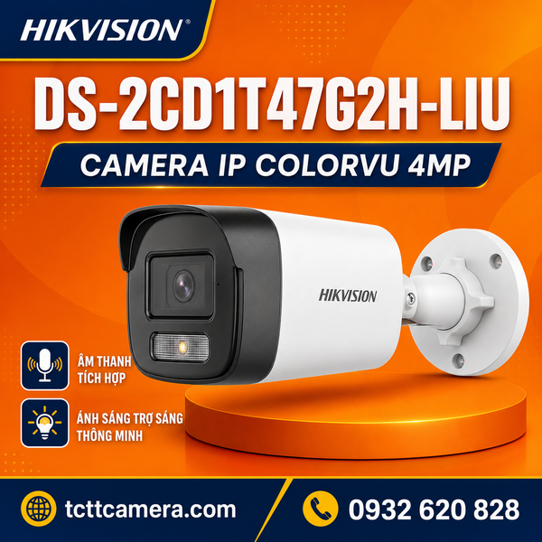 Camera ColorVu đèn kép 4MP Hikvision DS-2CD1T47G2H-LIU