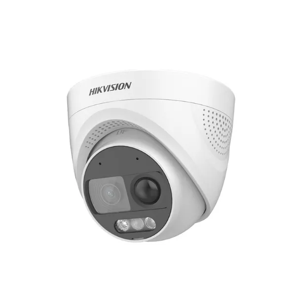 Camera ColorVu 2MP tích hợp còi đèn báo động & đàm thoại 2 chiều Hikvision DS-2CE72DF3T-PIRXOS