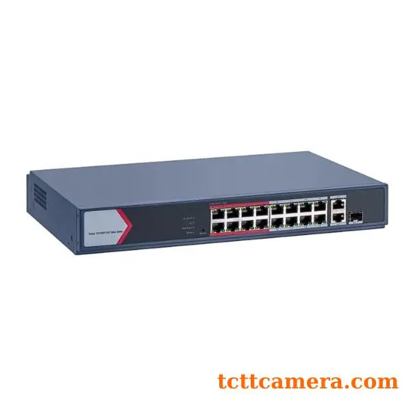 Switch PoE 16 ports quản lý qua cloud Hikvision DS-3E1318P-EI/M