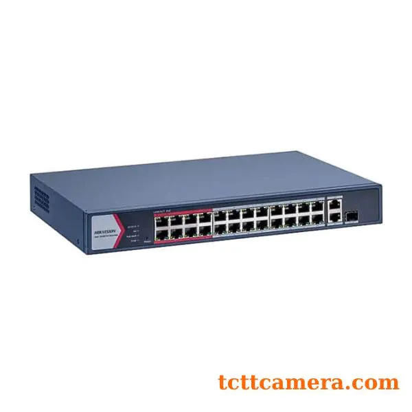 Switch PoE 24 ports quản lý qua cloud Hikvision DS-3E1326P-EI/M