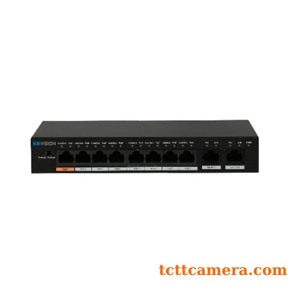 Switch PoE 8 port (Hỗ trợ 2 cổng mạng uplink) Kbvision KX-ASW08-P2