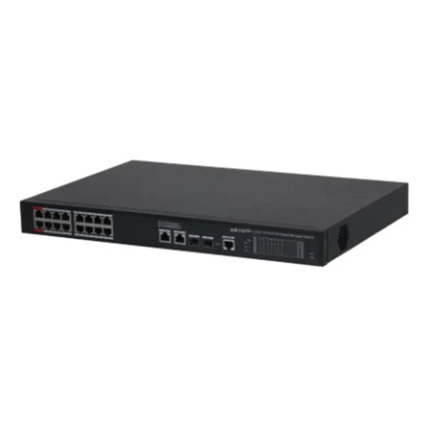 Switch PoE 20 port có 16 port PoE và 4 port uplink All-Gigabit managed Kbvision KX-CSW16-2F2G-240