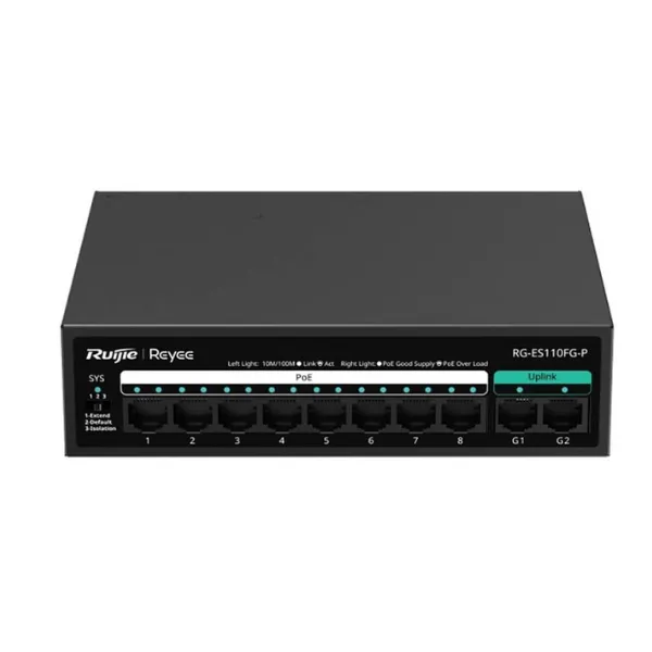 Unmanaged Switch 8 Cổng PoE/PoE+ Ruijie RG-ES110FG-P