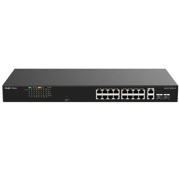 Unmanaged Switch 16 Cổng PoE/PoE+ Ruijie RG-ES118FGS-LP