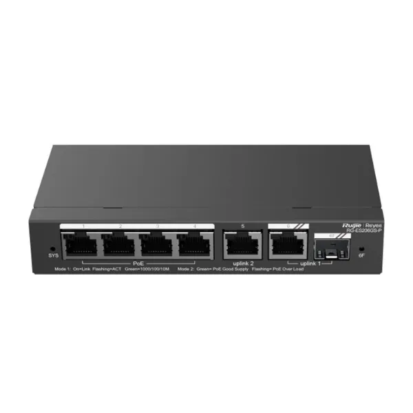 Ruijie Layer 2 Smart Managed PoE Switch 6 Cổng RG-ES206GS-P