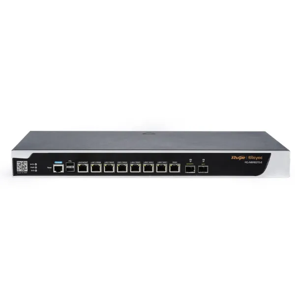 Dòng Cloud Managed Security Router hiệu năng cao 8 cổng 1G Base-T, cổng 1G SFP và 1 cổng 10G SFP RG-NBR6215-E