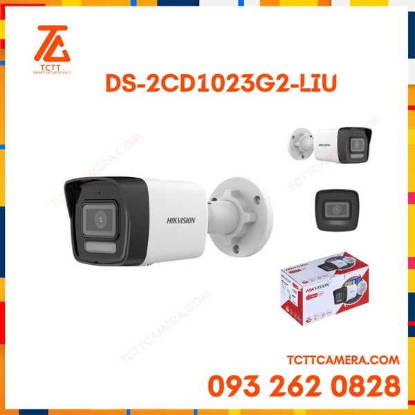 Camera thân IP 2MP đèn kép Hikvision DS-2CD1023G2-LIU