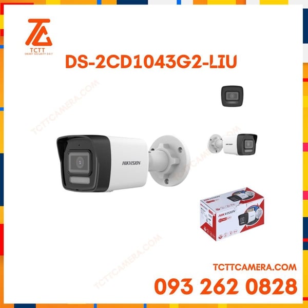 Camera IP Trụ 4MP Hikvision DS-2CD1043G2-LIU – H.265+, Smart Hybrid Light