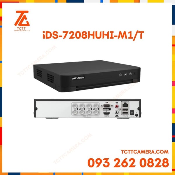 Đầu Ghi Hybrid TVI-IP 8MP H.265 Pro+ Chống Báo Động Giả Hikvision iDS-7208HUHI-M1/T
