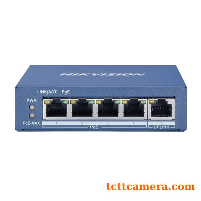 Switch cấp nguồn PoE 4 Port Gigabit Hikvision DS-3E0505P-E/M