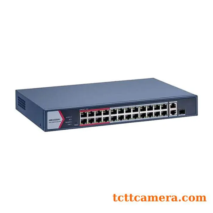 Switch PoE 24 ports quản lý qua cloud Hikvision DS-3E1326P-EI/M