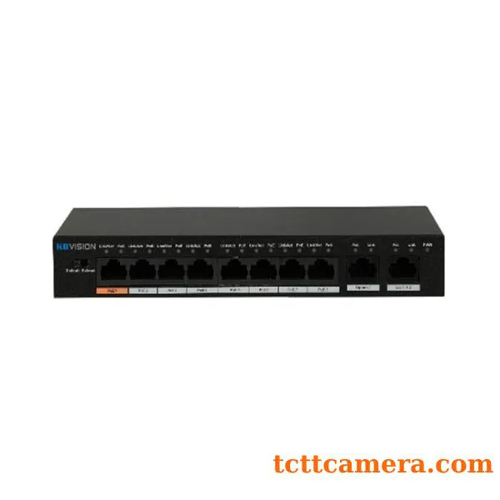 Switch PoE 8 port (Hỗ trợ 2 cổng mạng uplink) Kbvision KX-ASW08-P2