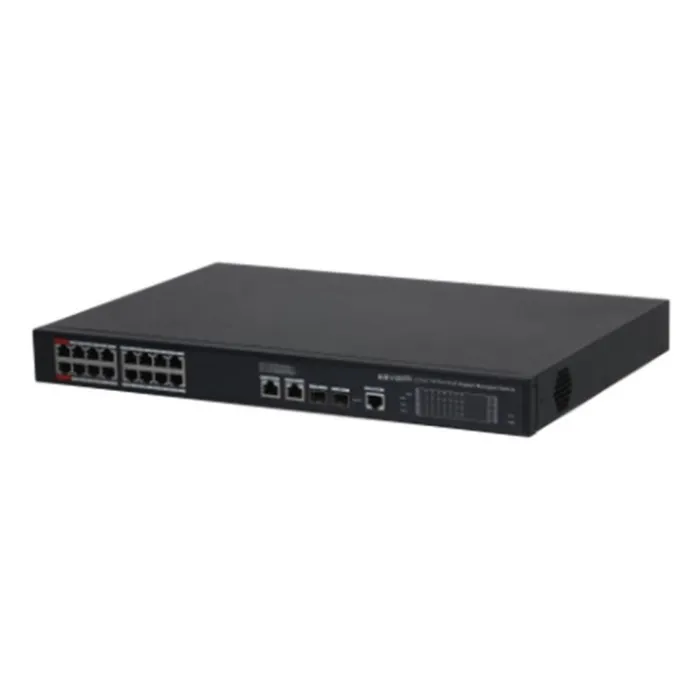 Switch PoE 20 port có 16 port PoE và 4 port uplink All-Gigabit managed Kbvision KX-CSW16-2F2G-240