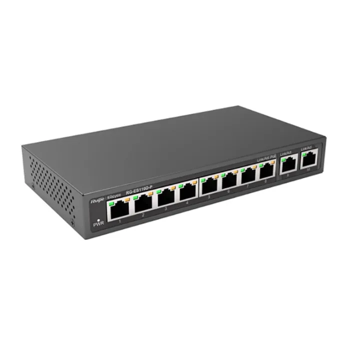 Unmanaged Switch 8 Cổng PoE/PoE+ Ruijie RG-ES110D-P