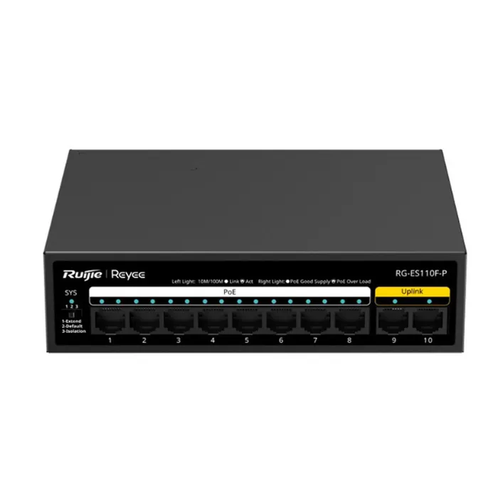 Unmanaged Switch 8 Cổng PoE/PoE+ Ruijie RG-ES110F-P