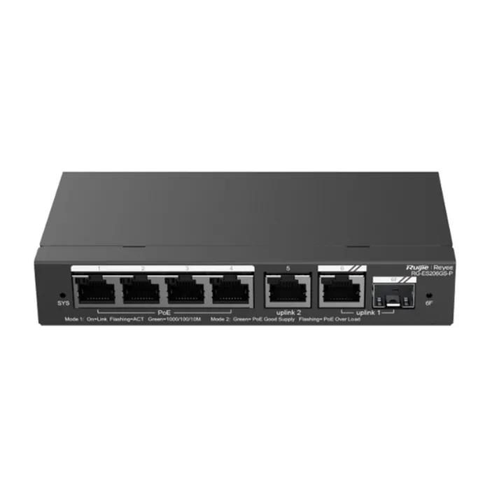 Ruijie Layer 2 Smart Managed PoE Switch 6 Cổng RG-ES206GS-P
