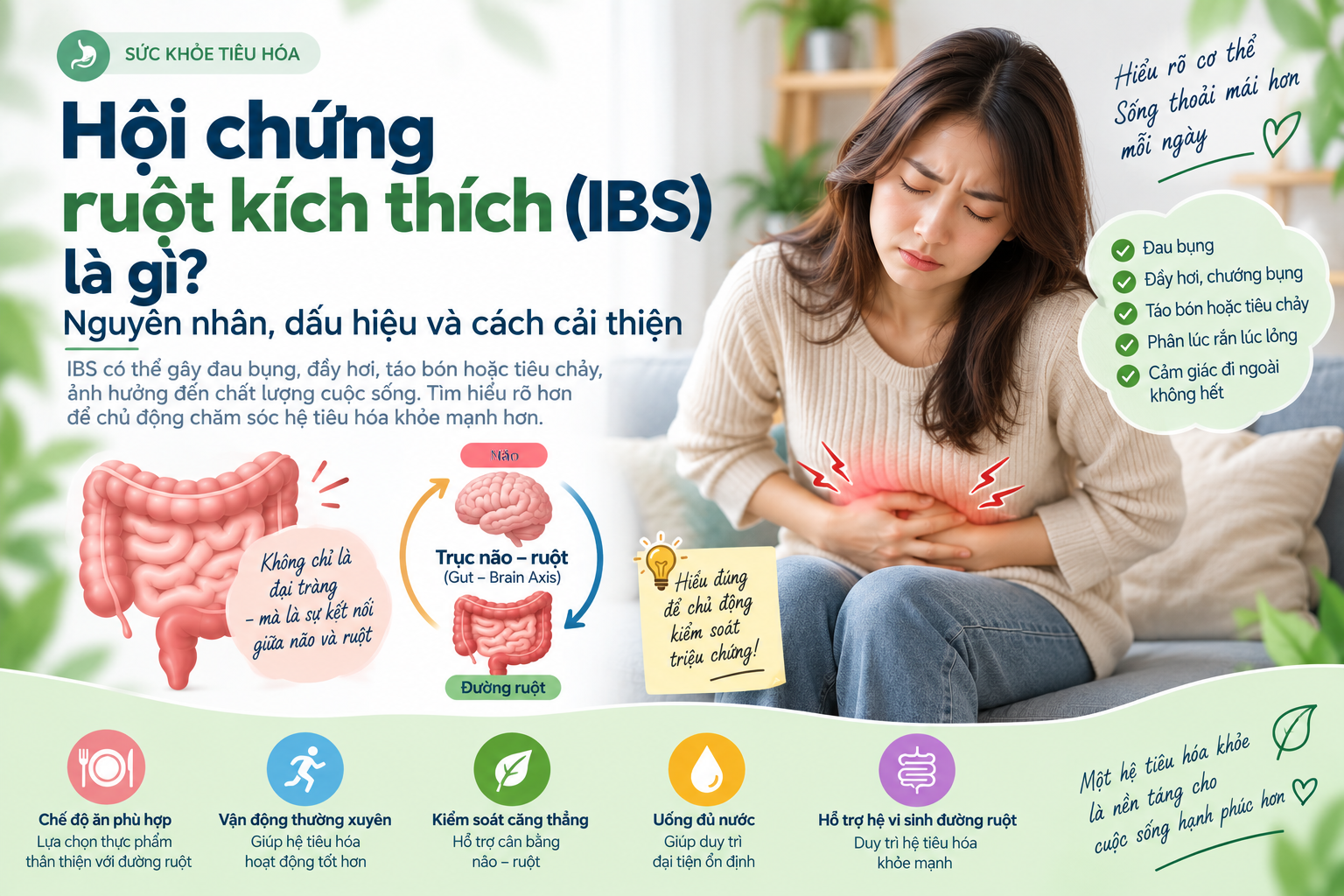 Hội chứng ruột kích thích (IBS) là gì? Dấu hiệu và cách cải thiện