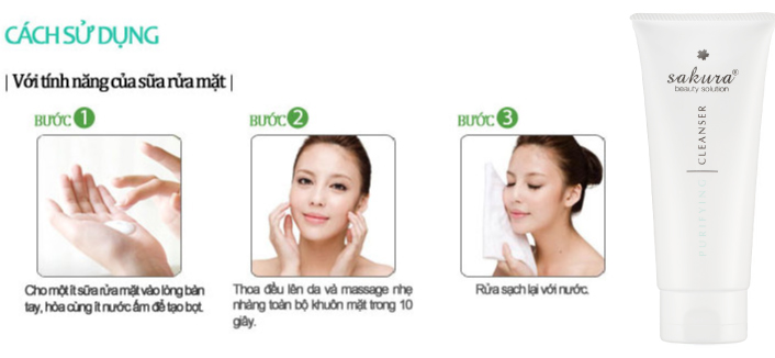 Cách sử dụng sữa rửa mặt dành cho da nhờn Sakura
