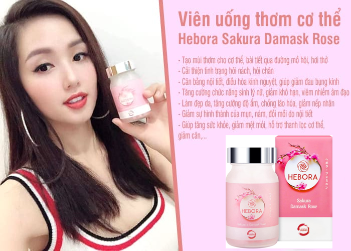 Viên uống tỏa hương Hebora Sakura & Damask Rose