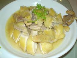 Gà hấp cách thủy với rượu nếp