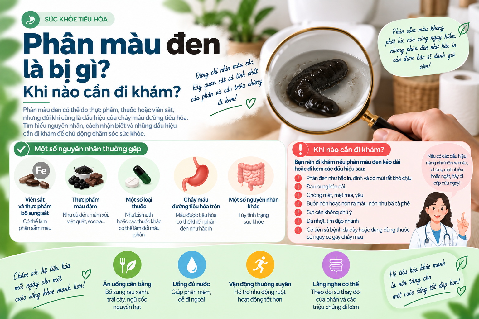 Phân màu đen là bị gì? Khi nào cần đi khám?
