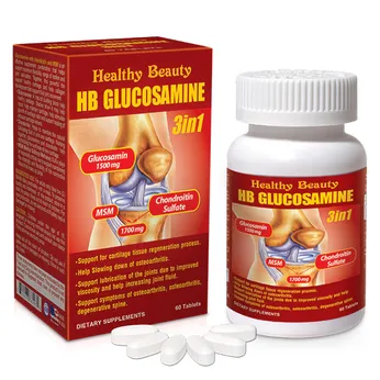 Viên Uống Healthy Beauty HB Glucosamine 3 In 1 Giảm Triệu Chứng Đau Của Bệnh Viêm Khớp, Thái Hóa Khớp, Cột Sống