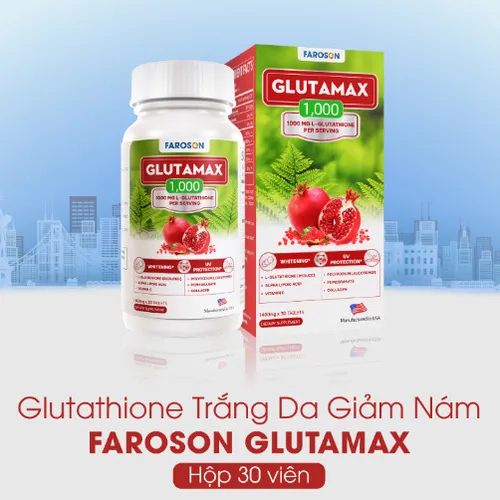 Viên uống chống nắng, dưỡng trắng da Faroson Glutamax 1000