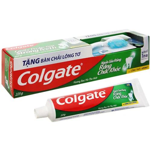 Kem đánh răng Colgate ngừa sâu răng xanh lá 225g + Bàn chải đánh răng
