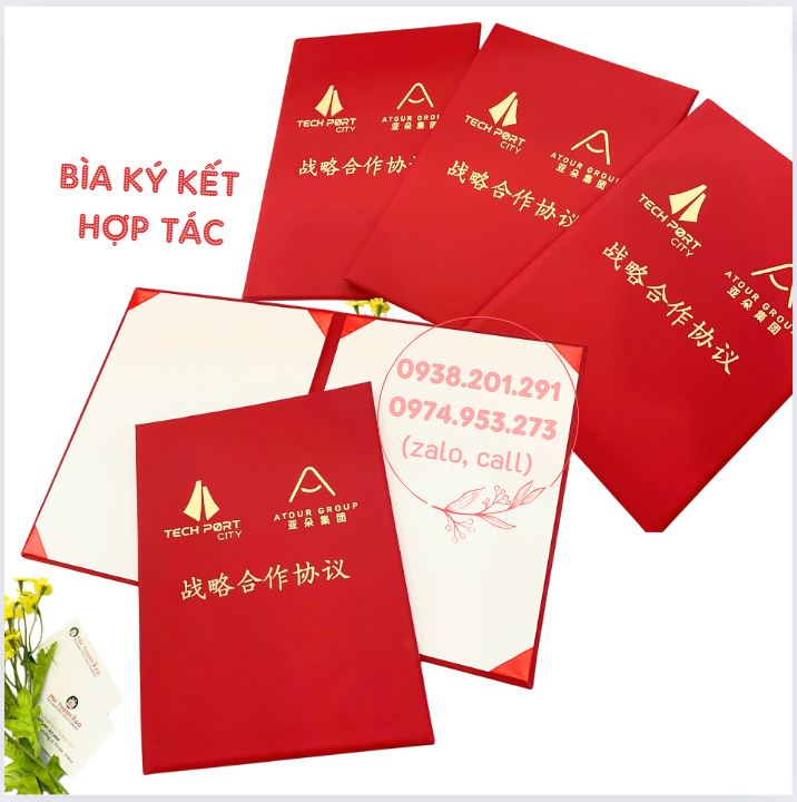 Bìa ký kết thoả thuận hợp tác bìa da A4 đẹp giá rẻ TPHCM