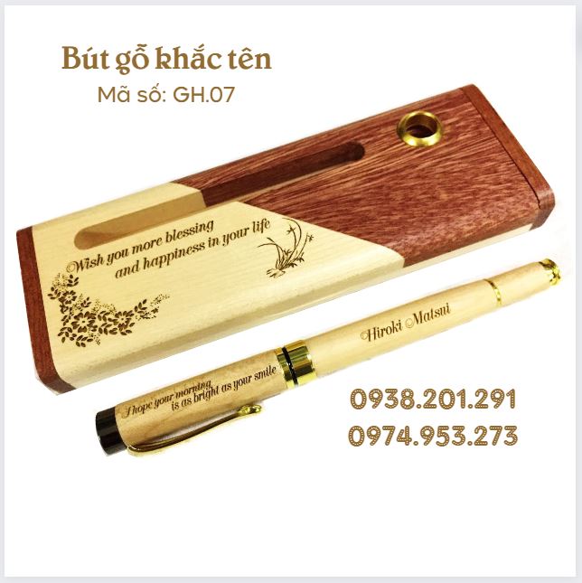 Bút gỗ khắc tên quà tặng đẹp giá rẻ hcm Bút gỗ khắc tên quà tặng đẹp giá rẻ hcm