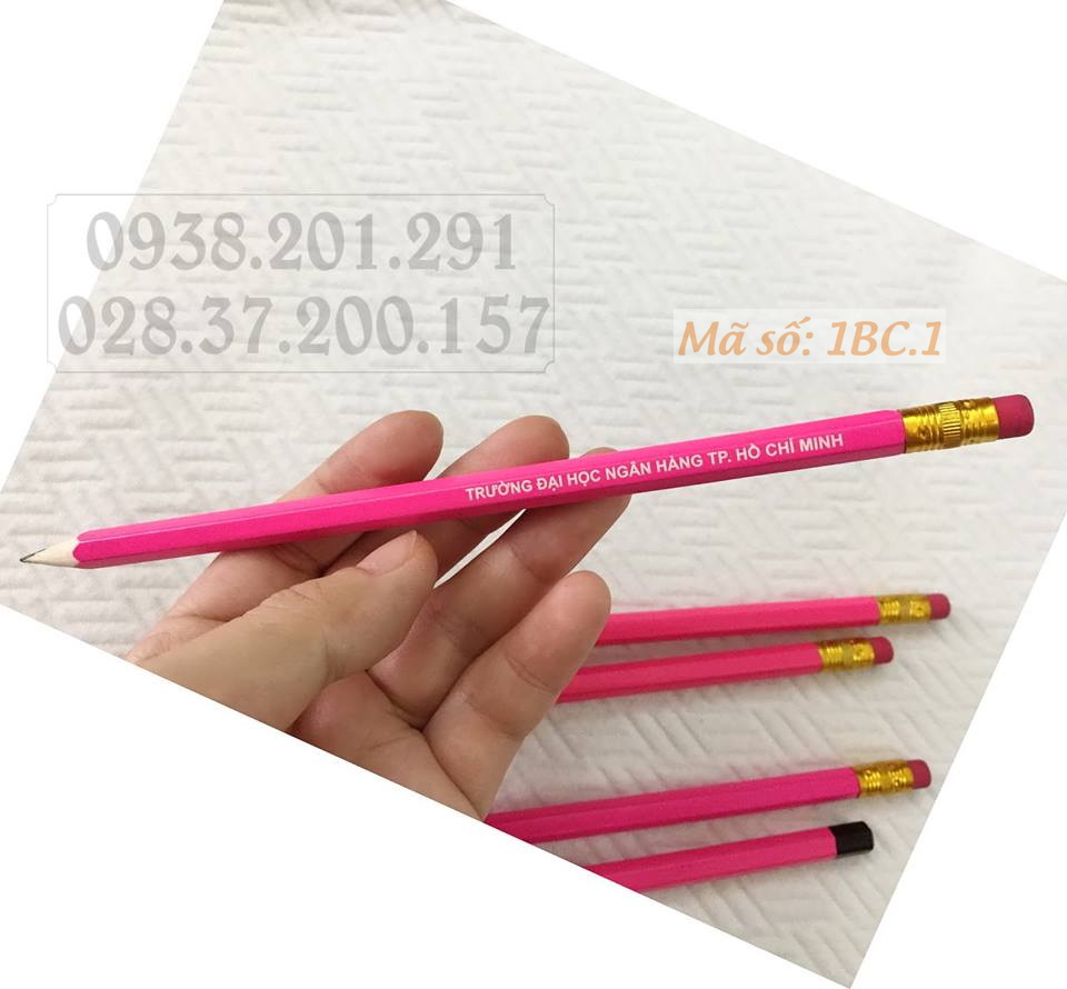 Bút chì in logo màu hồng giá rẻ nhất tphcm Bút chì in logo màu hồng giá rẻ nhất tphcm