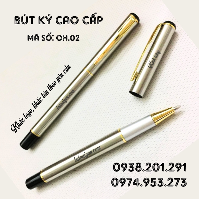 Bút ký khắc tên cao cấp màu trắng đen phối cài vàng giá rẻ làm quà tặng Bút ký khắc tên cao cấp màu trắng đen phối cài vàng giá rẻ làm quà tặng