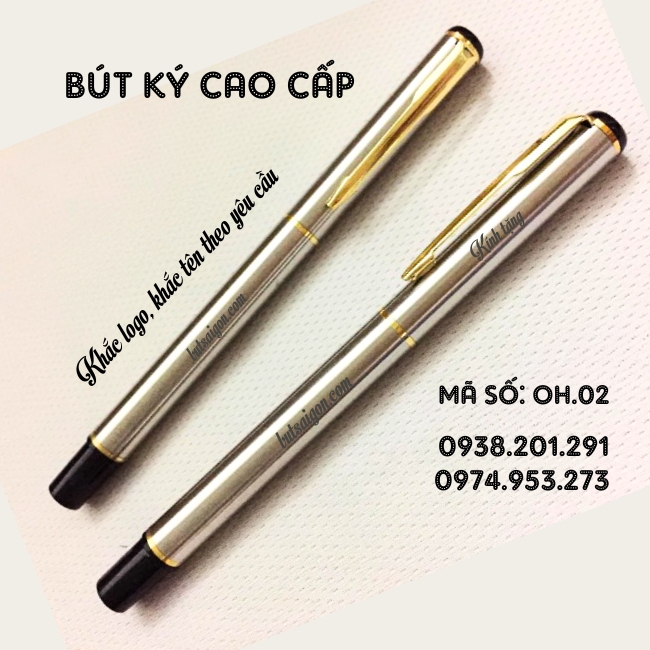 Bút ký khắc tên cao cấp màu trắng đen phối cài vàng giá rẻ làm quà tặng Bút ký khắc tên cao cấp màu trắng đen phối cài vàng giá rẻ làm quà tặng