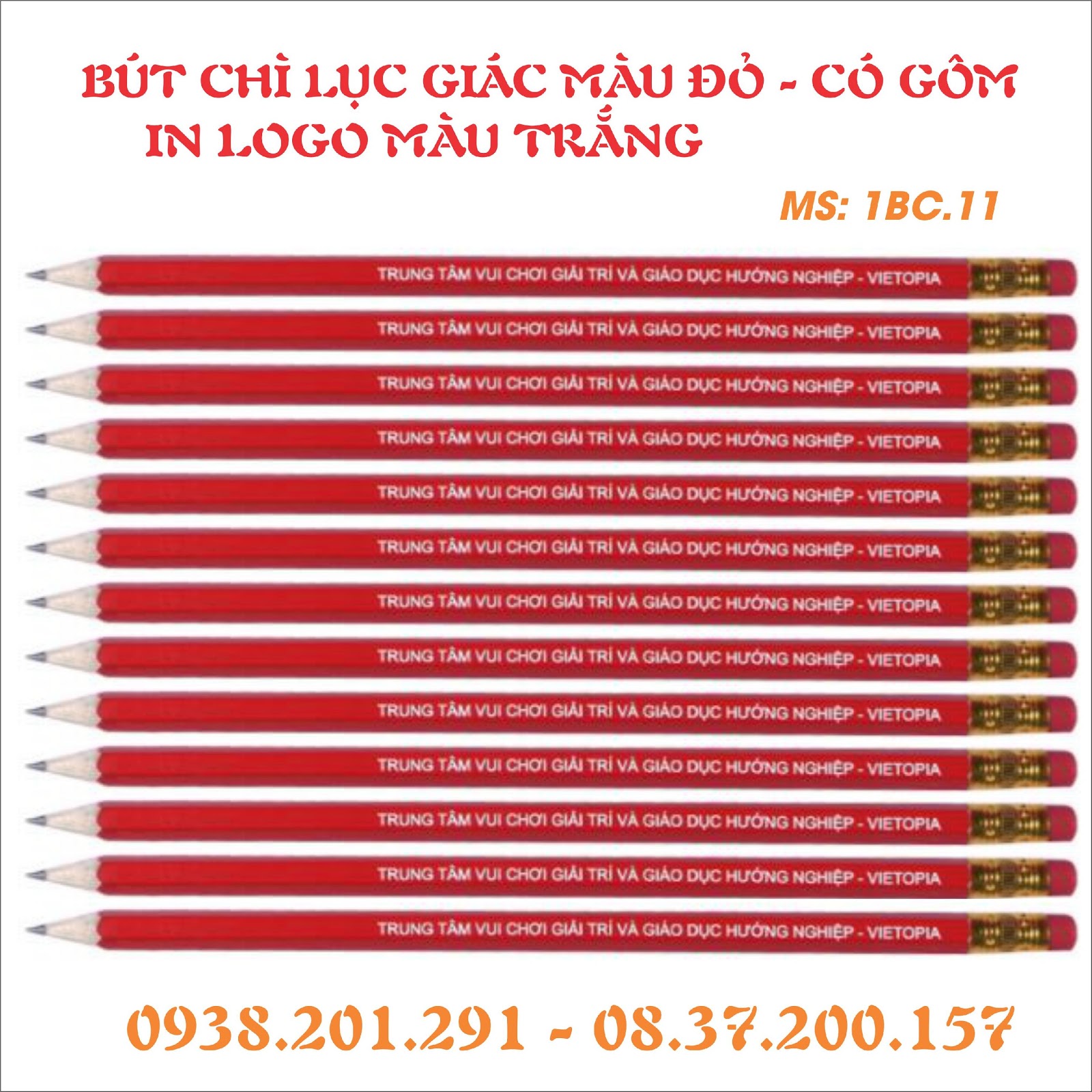 Bút chì màu đỏ in logo giá rẻ tại Butsaigon.com Bút chì màu đỏ in logo giá rẻ tại Butsaigon.com