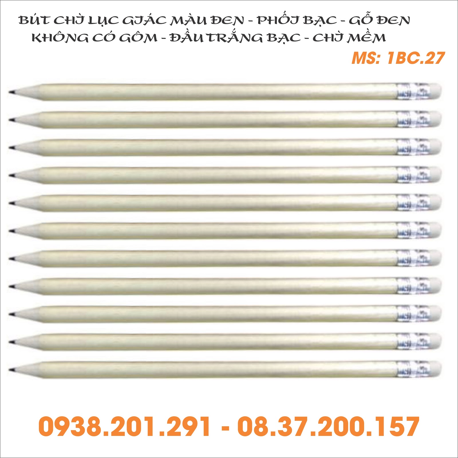 Bút chì màu xám thân bạc, dễ vẽ, dễ in ấn logo theo yêu cầu - Butsaigon.com Bút chì màu xám thân bạc, dễ vẽ, dễ in ấn logo theo yêu cầu - Butsaigon.com