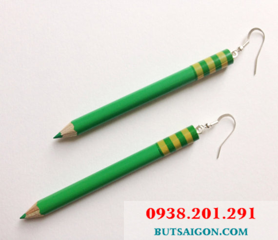 Hoa tai màu xanh lá cây bút chì Hoa tai màu xanh lá cây bút chì