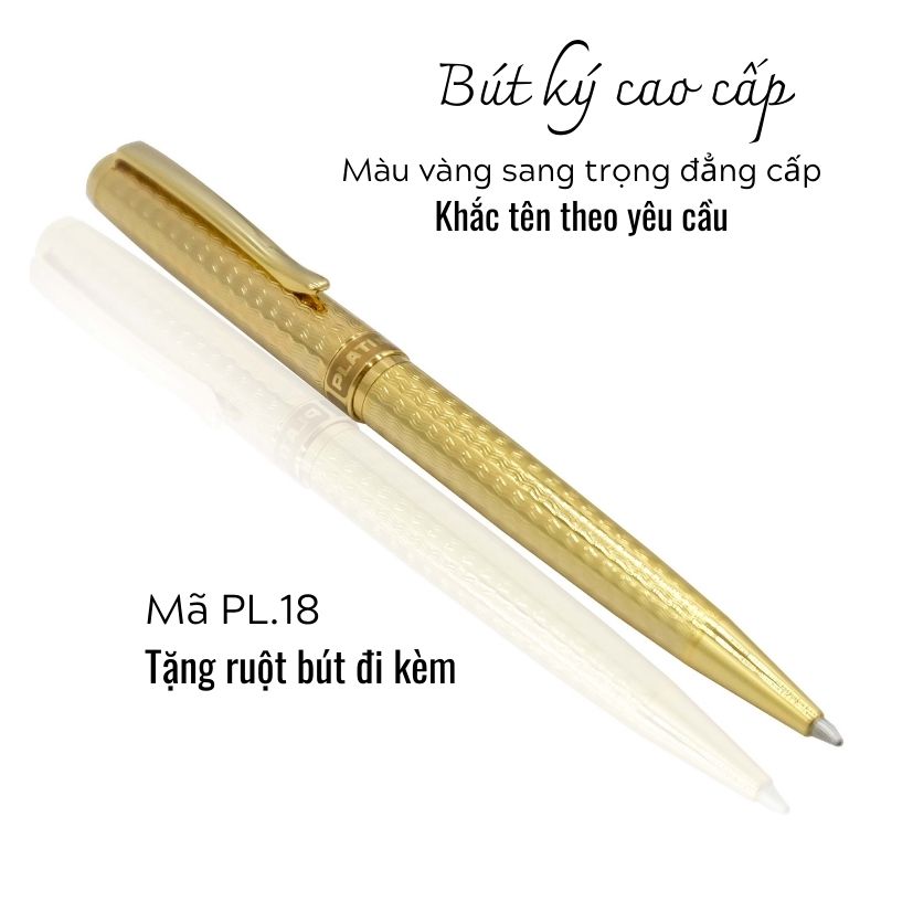 Bút ký dạng vặn Platinum của Nhật Bản màu vàng ánh mã số PL 18 Bút ký dạng vặn Platinum của Nhật Bản màu vàng ánh mã số PL 18